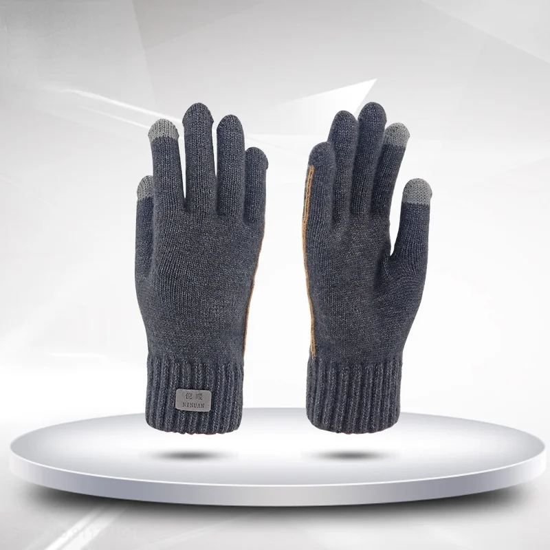 Youpin جديد الشتاء الرجال قفازات محبوكة شاشة تعمل باللمس عالية الجودة الذكور القفاز رشاقته الدافئة الصوف الكشمير الصلبة رجال الأعمال قفازات
