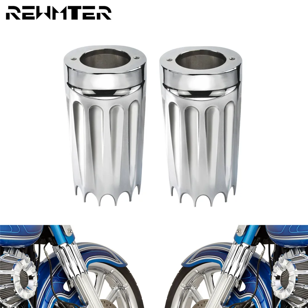 

Motorcycle Front Fork Boot Slider Covers Chrome For Harley Touring Road King Street Glide FLT FLHR FLHT FLHX 1984-2014 15 16 21