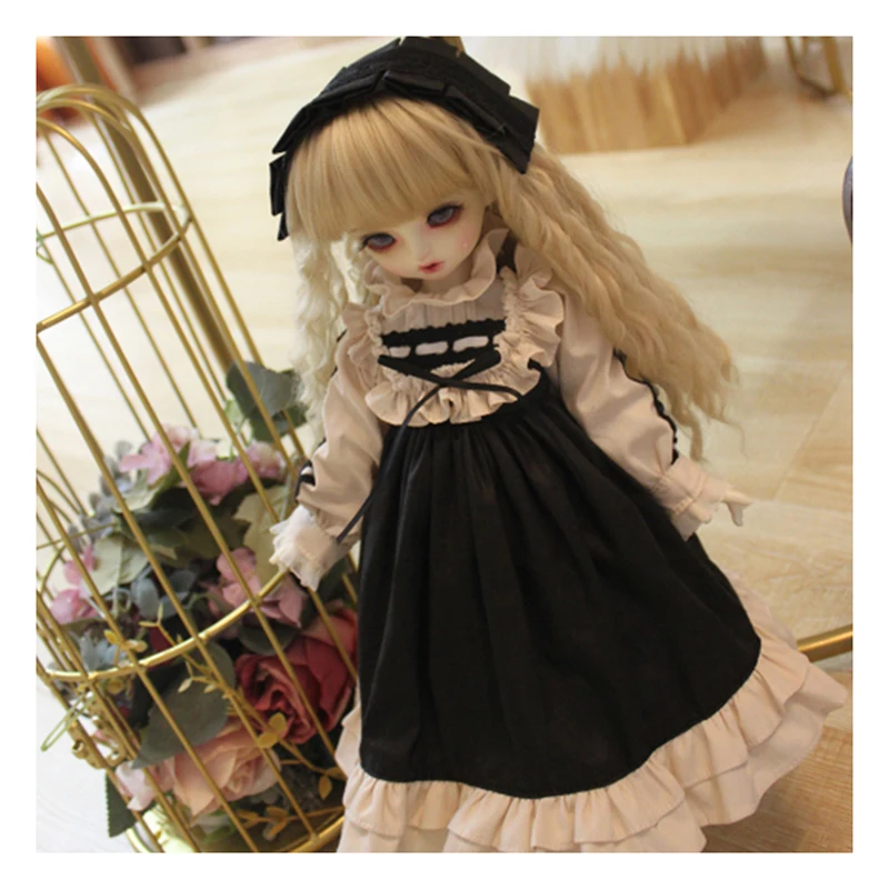 BJD clothes doll dress + hair band black color noble dress for 1/6 1/4 1/3 BJD clothes blyth dress doll accessories doll dress