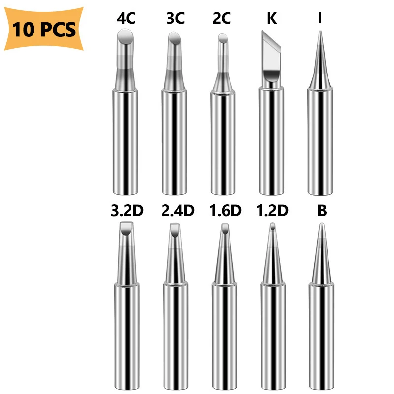 12pcs/10pcs Soldering Iron Tips Set 900M Copper Welding Heads BGA Tools fit Hakko Atten Quick Saike Kada Aoyue soldering station