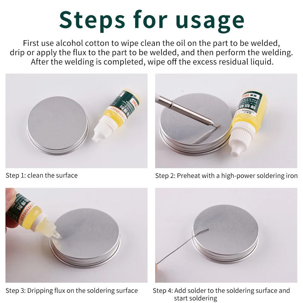 LUXIANZI 10/50ml Stainless Steel Flux Liquid Solders Water High Quality Durable Soldering Paste Flux 10ML Lead-free Solder Flux