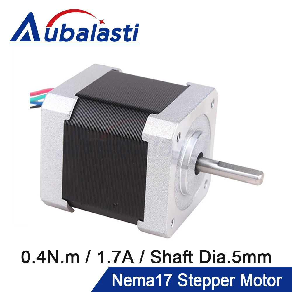 Aubalasti Nema 17 Stepper Motor 42Ncm 1.7A 2 Phase 40mm Stepper Motor 4-lead for 3D printer CNC Engraving Milling Machine