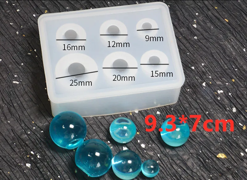 Molde de silicona con forma de bola de estrella, accesorio para hacer colgantes de espejo, UV, joyería de pedante, resina exótica, DIY, 6 esferas, 1