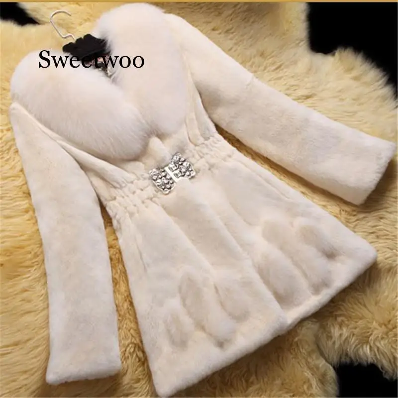 

Large Size Women's Fashionable Fur Coat 2020 Winter New Women Artificial Fox Fur Long Section Leisure Mink Fur Coat