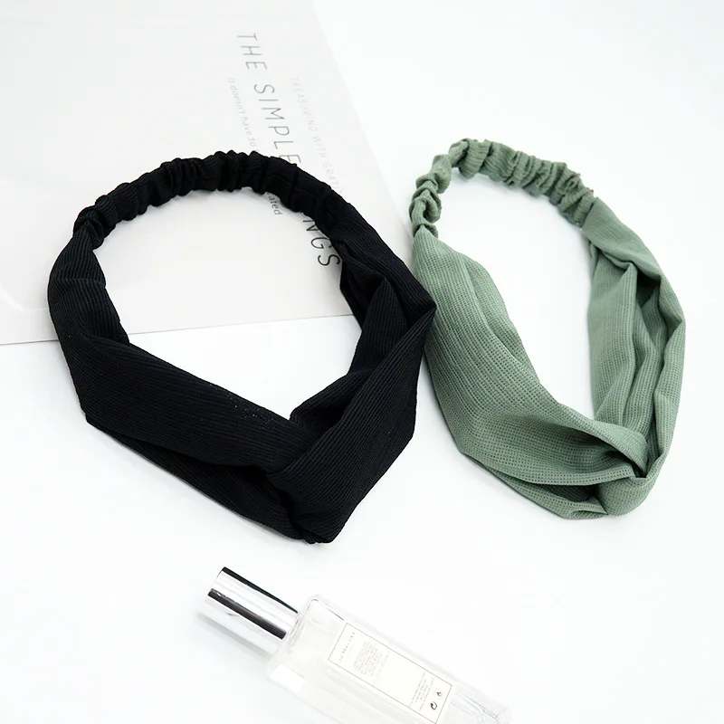 Korean Style Solid color Women's Hair Band Cotton Casual Face Shield Headband Female Woman Hair Accessories