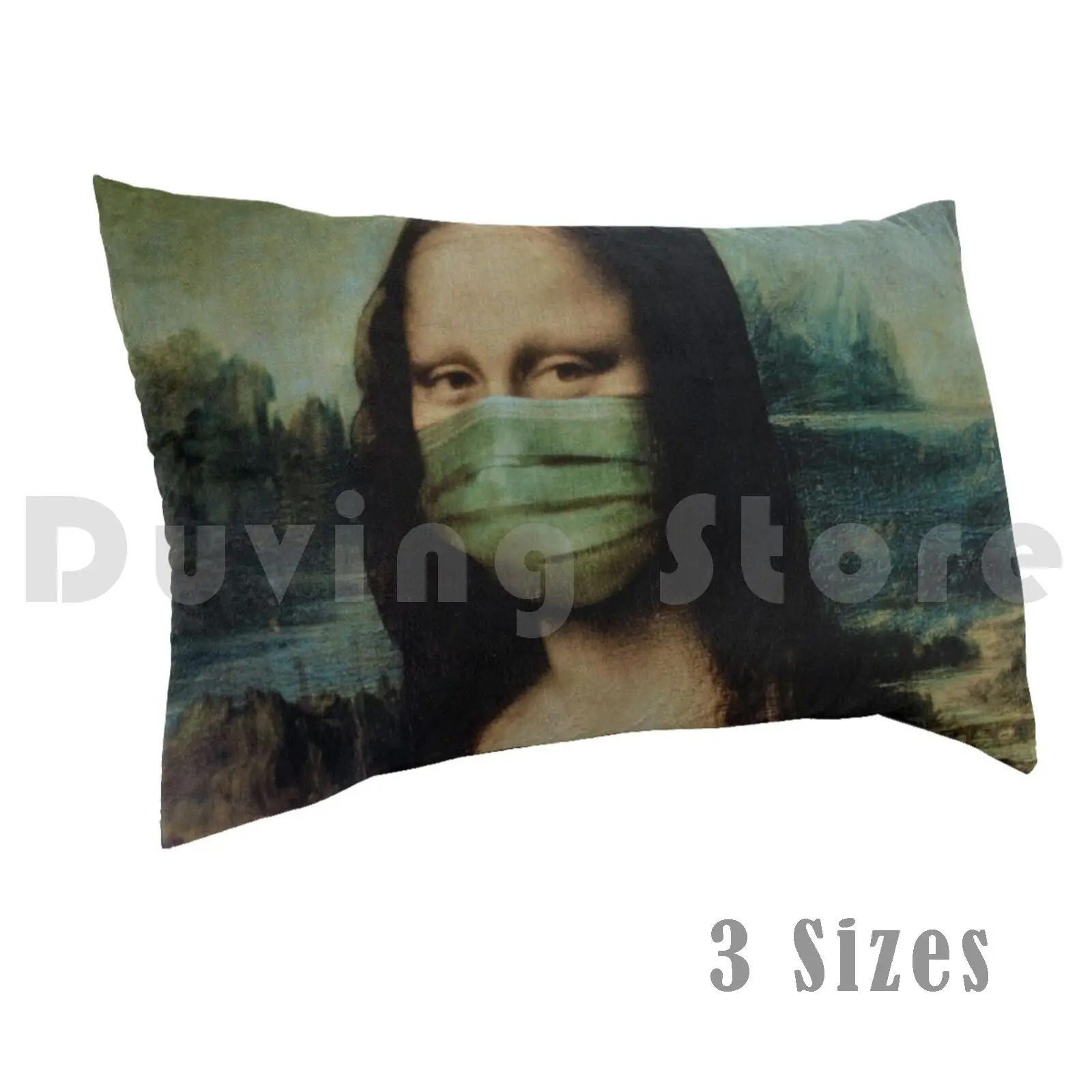 Mona Lisa With Face Pillow Case Printed 35x50 Monalisa Face Mona Lisa Foto Leonardo Davinci Paris France