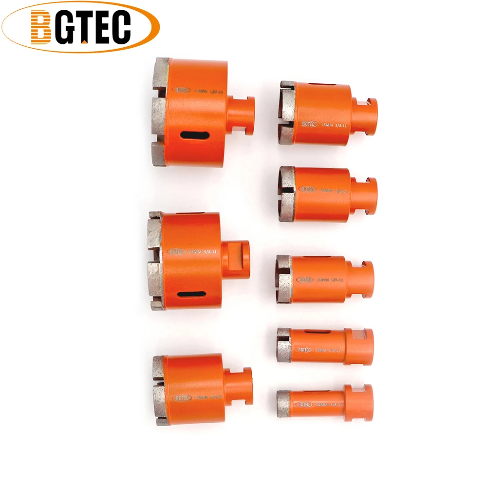 BGTEC 1pc Dia20-75mm Diamond Welded Wet Drilling Core Bits 5/8-11 Thread Granite Marble Tile Cutter Drill Crowns Hole Saw