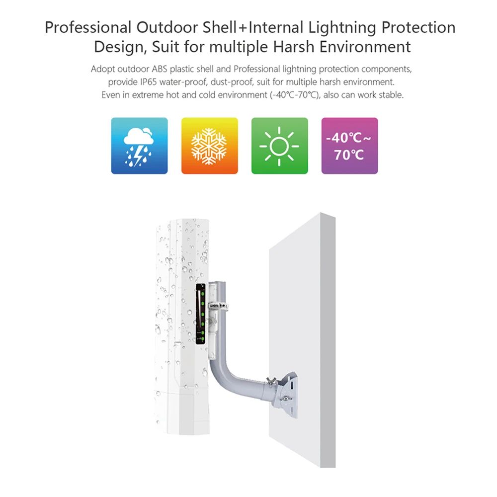 Waterproof Outdoor WiFi CPE 5G 900Mbps Wireless Bridge Point to Point Long Range 10KM AP CPE Router Repeater Extender 24V POE