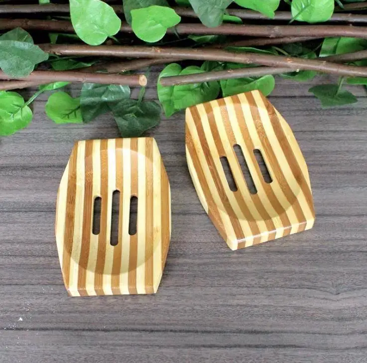 100pcs Wooden Soap Dishes Natural Wood Soap Box Bath Holder Trapezoid Soap Dish Soap Ecological Care Wholesale Wholesale