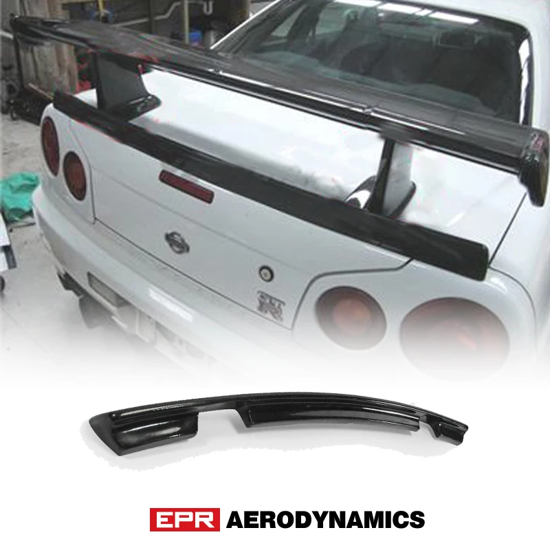 

for Skyline R34 GTR FRP Unpainted Fiber Glass NI Style Rear Lip Spoiler (Can fit with The GTR High Level Spoiler)