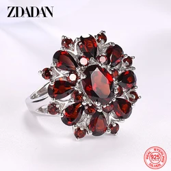 ZDADAN 925 Sterling Silver Zircon Finger Rings For Women Charm Wedding Jewelry
