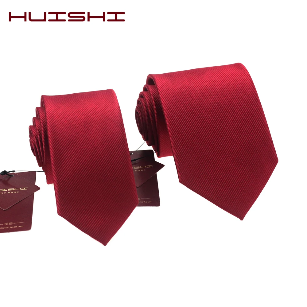 Elegante klassische Herrenkrawatte, rot, 8 cm, einfarbig, wasserdicht, 6 cm, für Herren, Business, Hochzeit, Geschenke, Party, Anzug, Accessoires – Detail 4