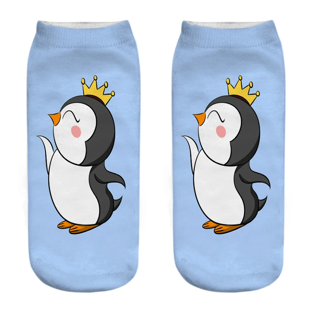 Nuovo Divertente Stampa 3D Simpatico Cartone Animato Canto Danza Pinguino Di Natale Serie Animale Unisex Calzini Corti Alla Caviglia Calcetines De Mujer