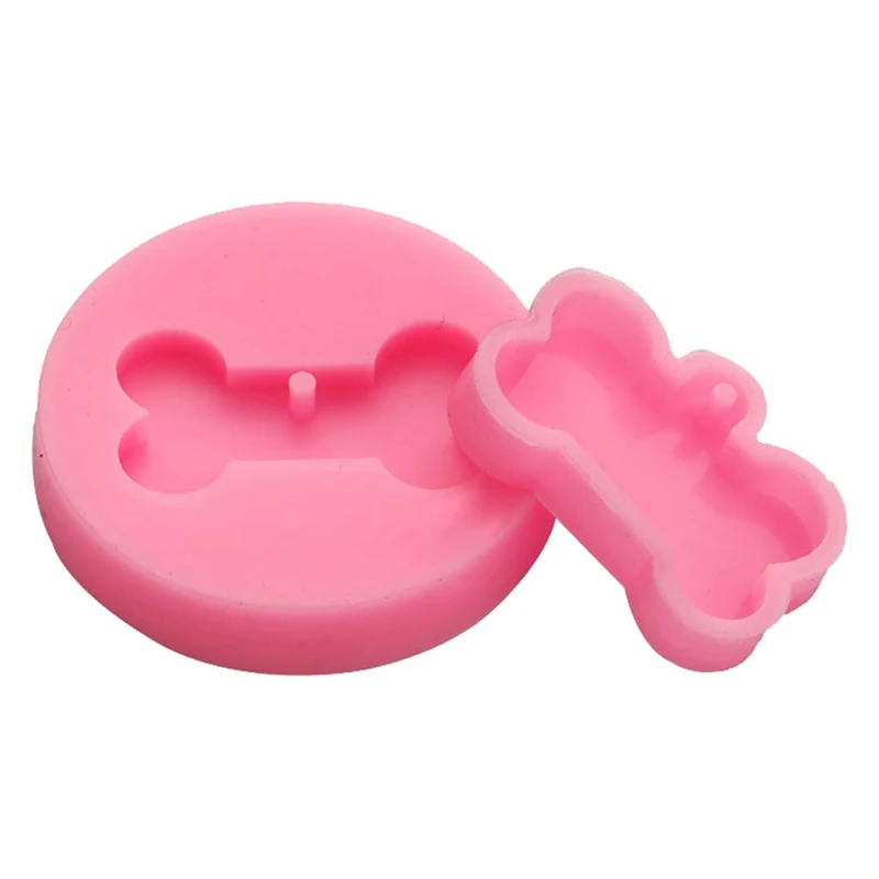 Silicone Dog Bone Keychain Mold Epoxy Resin Mould Dog Tag Label Molds Handmade DIY Jewelry Making