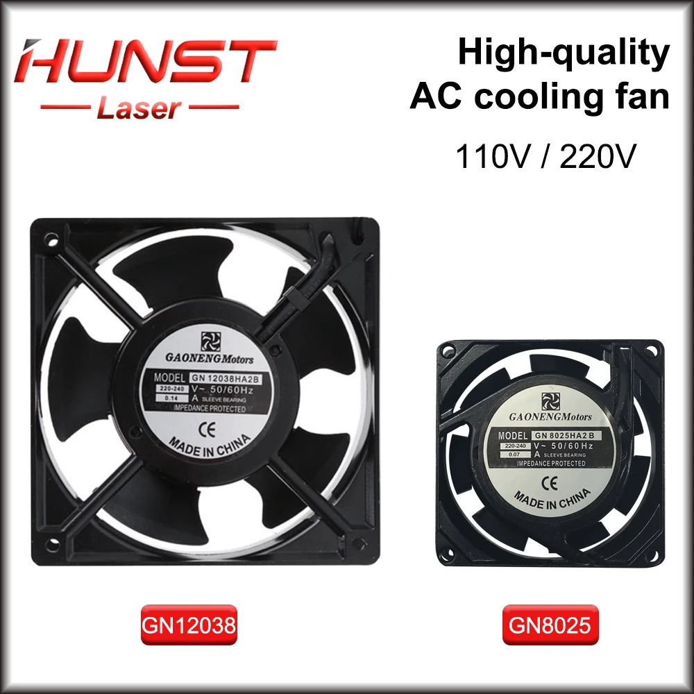 Hunst GN12038HA 120*120*38MM GN8025HA 80*80*25MM 110/220V AC 0.14/0.07A  High Quality Industrial Cooling Fan Metal Frame