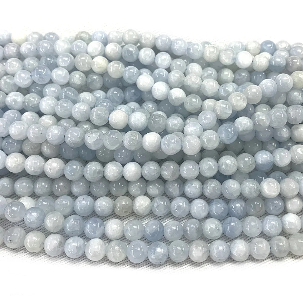 Veemake Natural Blue Angelite Anhydrite Celestite Celestine Round Loose Beads 6mm 8mm 10mm 12mm