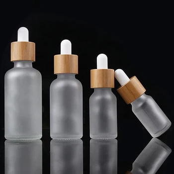 5ml 10ml 15ml 30ml 50ml 100ml glass essential oil aromatherapy dropper bottles bamboo lid reagent drop eye liquid pipette bottle