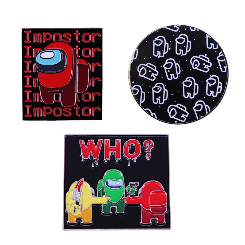 ¿Eres el impostor? ¿Quién? Am0ng-Pin esmaltado de EE. UU., elimina el juego de broches de juego de deducción Social multijugador en línea Undercover
