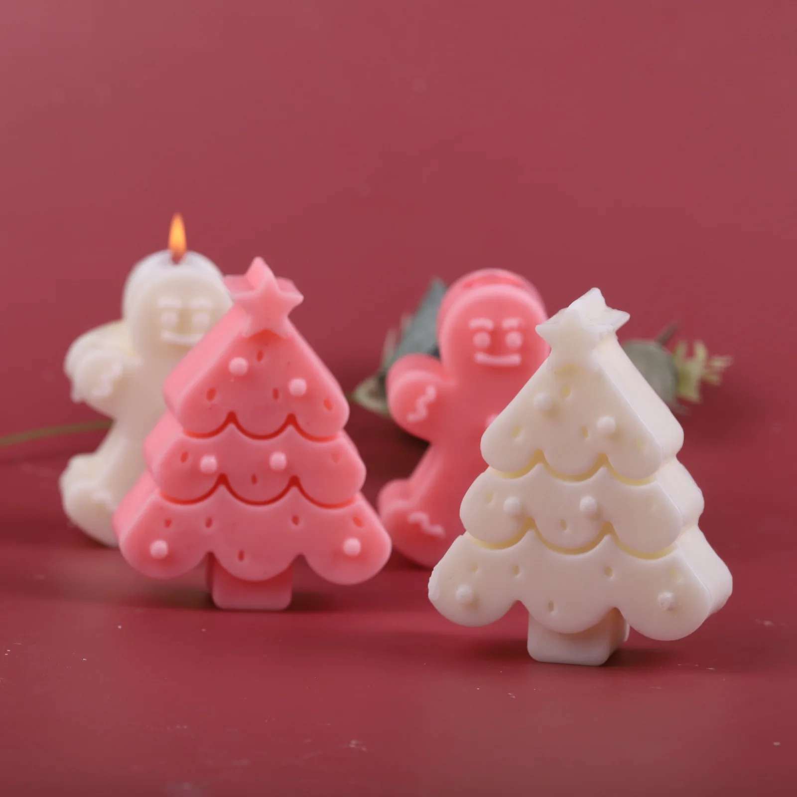 

Snowman Pine Tree Silicone Candle Mold for DIY Handmade Aromatherapy Candle Plaster Ornaments Soap Mould Handicrafts Making Tool