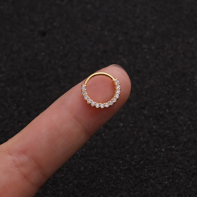 Body Punk  Hoop Bendable Sparkling Clear CZ Helix Daith Tragus Piercing Cartilage Earring Nose Ring кольцо в носу