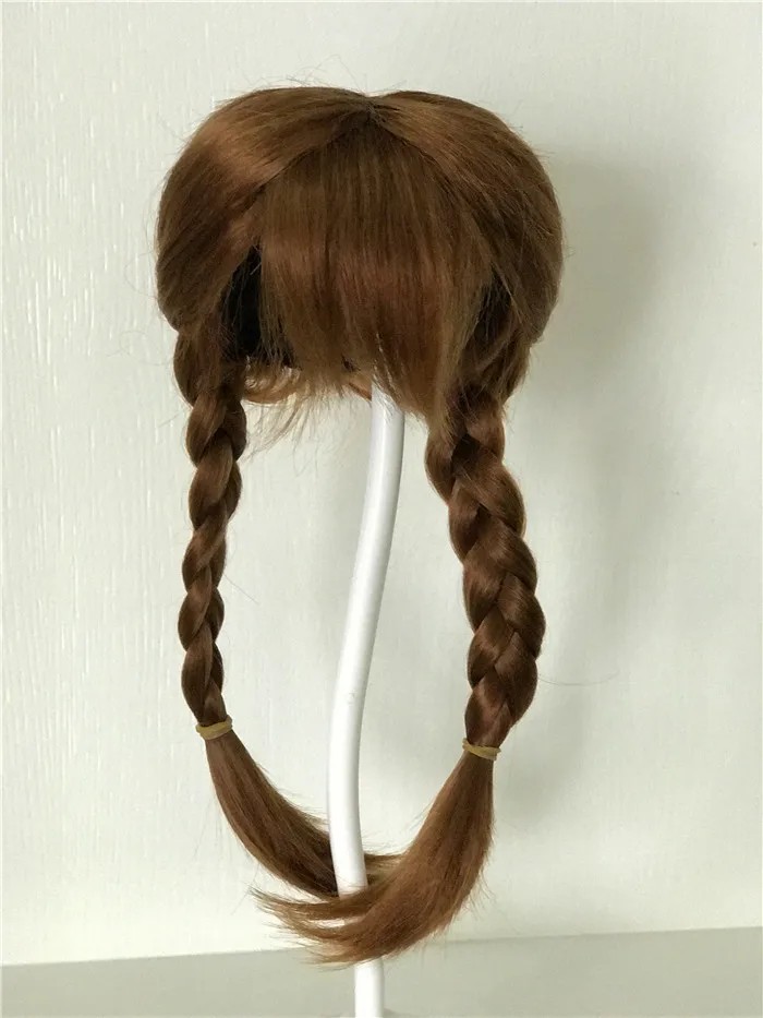 New Braid Brown Hair Wig for 22 Inch Reborn Dolls Long Straight Hair for 32-35cm Doll Head Silicone Reborn Baby Doll Hair Wig