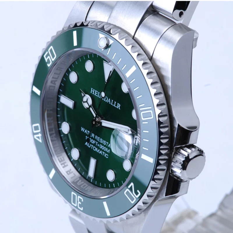 Heimdallr Mens DIVER นาฬิกาผู้ชายอัตโนมัตินาฬิกาหรูหราน้ํา Ghost Mechanical นาฬิกาข้อมือ 300M กันน้ํา NH35 Sapphire