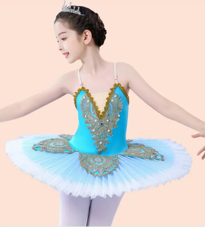 Xanh Dương Vũ Đạo Cho Bé Gái Hồ Thiên Nga Ba Lê Tutu Váy Trang Phục Dự Tiệc Trẻ Em Ballerina Đầm Trẻ Em Ba Lê Đầm