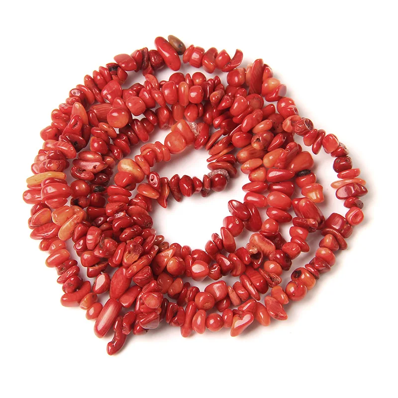 Irregular Shape Natural Red Coral Chips Beads Gravel Stone Rocks Diy Women Bracelet Necklace Earring Supplies Accessories 3-5MM