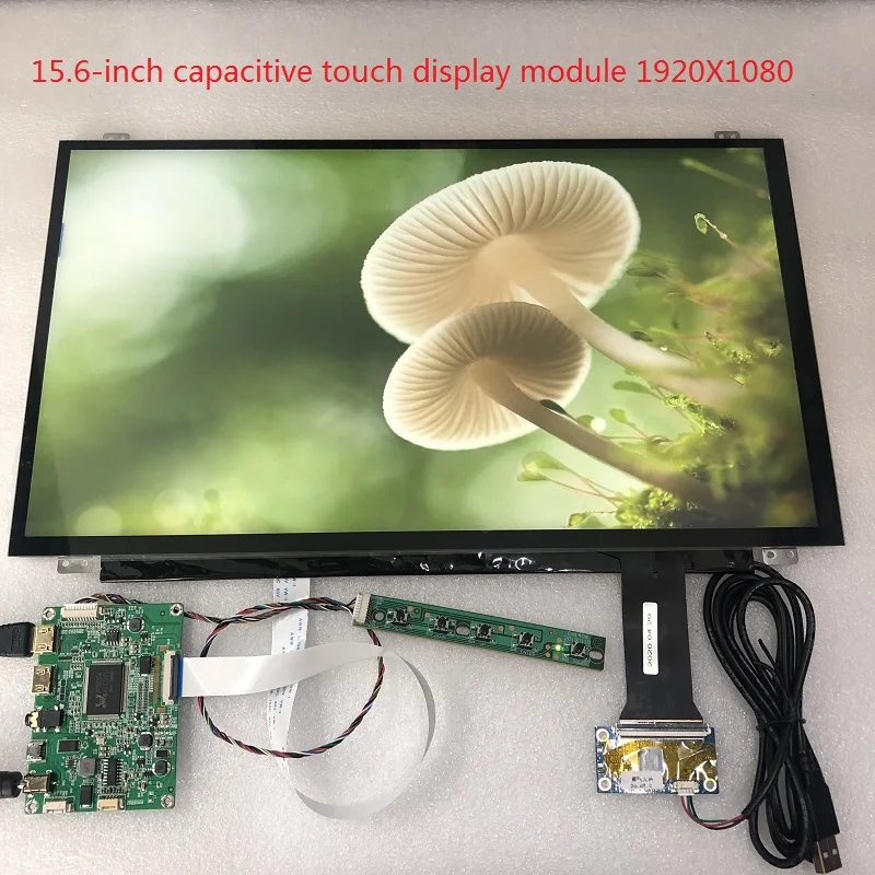 Imagem -01 - Tela Lcd de 15.6 Polegadas Módulo de Toque Capacitivo Equipado com 1920x1080 Ips Mini Hdmi Módulo Lcd Raspberry pi Game Xbox Ps4 Dis