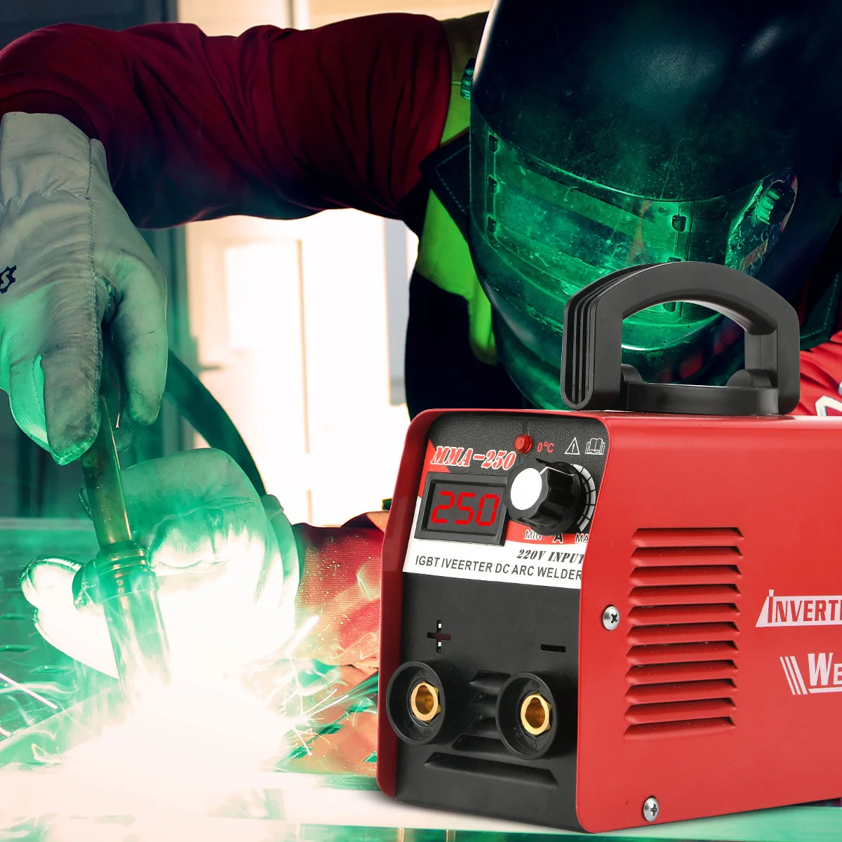Mma-250 البسيطة ألة لحام كهربائي Igbt أنبوب السلطة العاكس Dc المنزلية ماكينة لحام نقطي