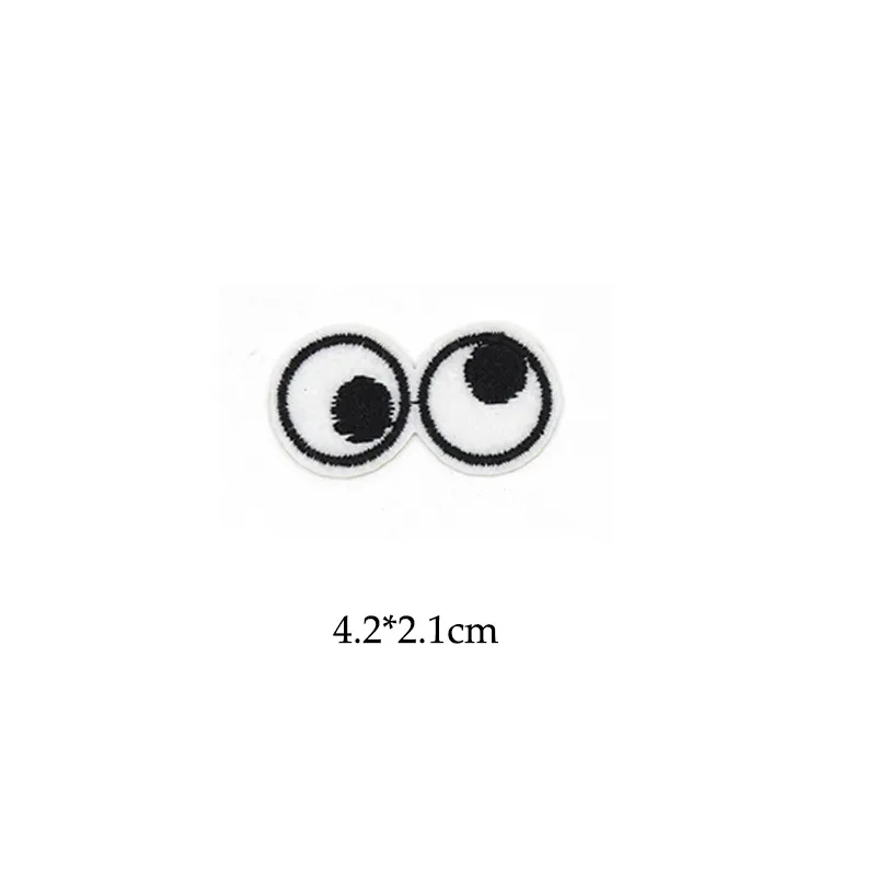 Cartoon 5pcs Eyes Embroidery Iron on Patches for Clothing Black White Appliques Shoes T-shirt Clothes Sticker Stripes Badge DIY