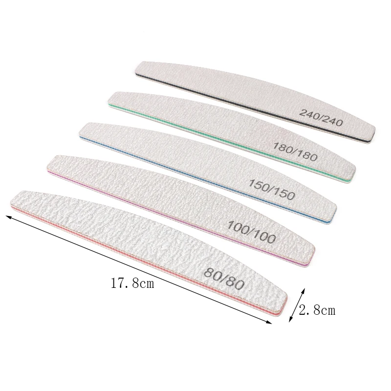 20Pcs/50Pcs Nail Art Files 100/180/240 Gel Nail Polishing Buffer Boat Pedicure Manicure Buffers Nails Accessoires lime a ongle