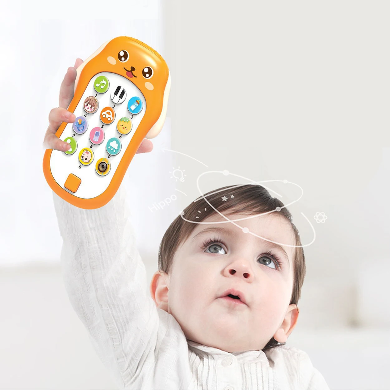 Baby Gutta-percha Toy Face Changing Music Mobile Phone Baby Toys Sleeping Artifact Simulation Telephone Early Educational Toy