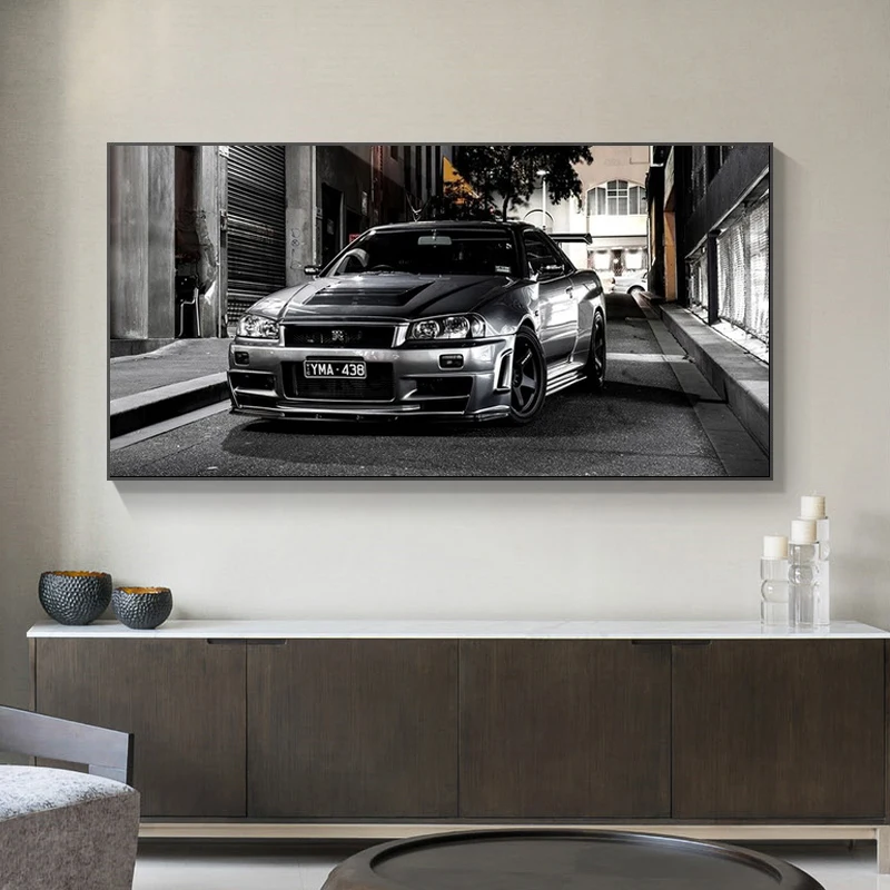 DIY 5D Diamond Painting Nissan Sports Car Skyline Gtr Car Scenery Diamond Embroidery Mosaic Picture Of Rhinestone  Cross Stitch