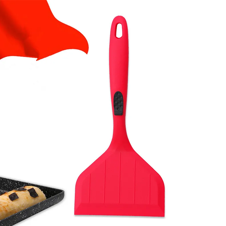 1PC FDA Silicone Turner Kitchen Gadgets Beef Egg Scraper Pizza Shovel Non-stick Frying Pan Food Lifters Cooking Utensils XB 029