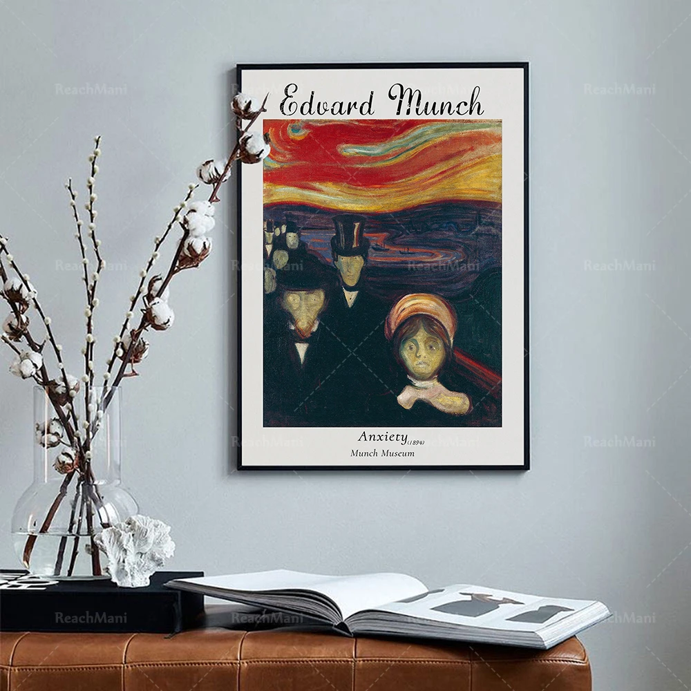 Edvard Munch Poster, Munch Anxiety 1894, exhibition Print, Munch Museum poster, Anxiety poster, Expresionism, Edvard Munch
