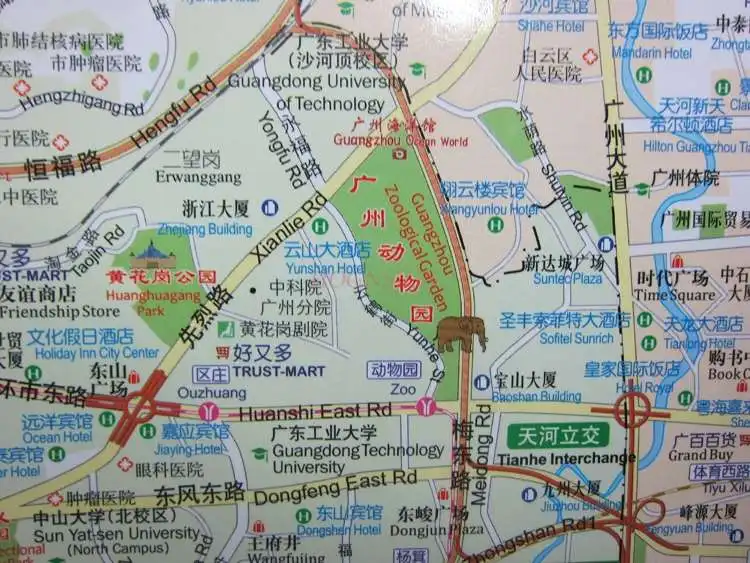 Imagem -06 - Waterproof Folding Travel Guide Mapa Cidade Chinesa e Inglesa Área Urbana Ciclismo Guangdong China