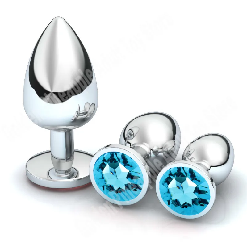 Metal Anal Plug Stainless Steel Butt Plug With Jewelry Colorful Crystal Anus Plug Anal Bead Adults Sex Toys for women Adult Game