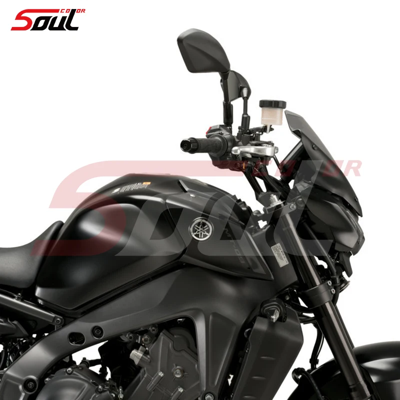 Parabrisas deportivo para motocicleta, visera negra, compatible con YAMAHA MT-09, 2021, 2022, 2023, MT09, 21-22, FZ09, FZ-09