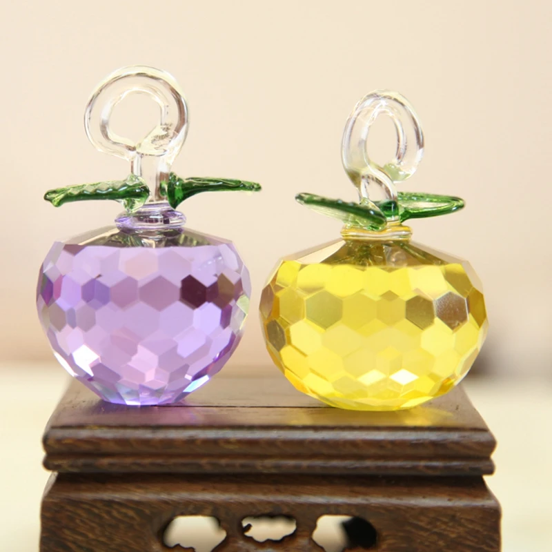 Chirstmas Tree Hangs Ornaments 30 40 50mm Crystal Glass Apple miniature Figurine Natale Home Decorations Figurines Crafts gifts