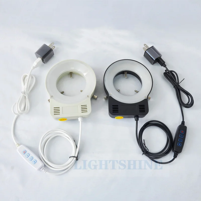 Imagem -02 - Indústria Visual Microscópio Fonte de Luz Três Cor Luz Ajustável Led Anel Preenchimento Luz Positiva Branco Quente Luz Natural