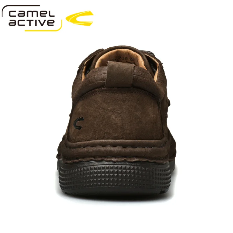 Camel Active Genuine Leather Men Shoes Round Toe Lace-up Casual Shoes for Men Comfortable Elegant Autumn Footwear