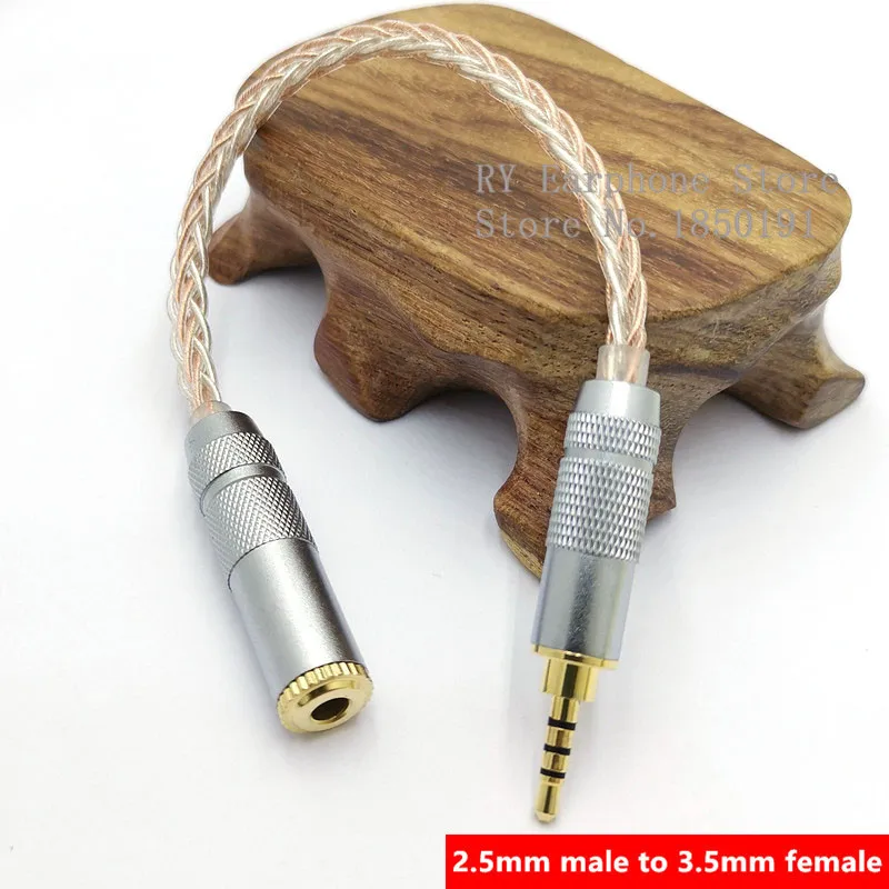 8 Core Silber Audio Kabel 2,5 Weibliche zu 4,4 Männlichen Kabel 2,5mm/4,4mm Zu 3,5mm Hand-made Ausgewogene Adpter für HIfi MP3 Musik Player