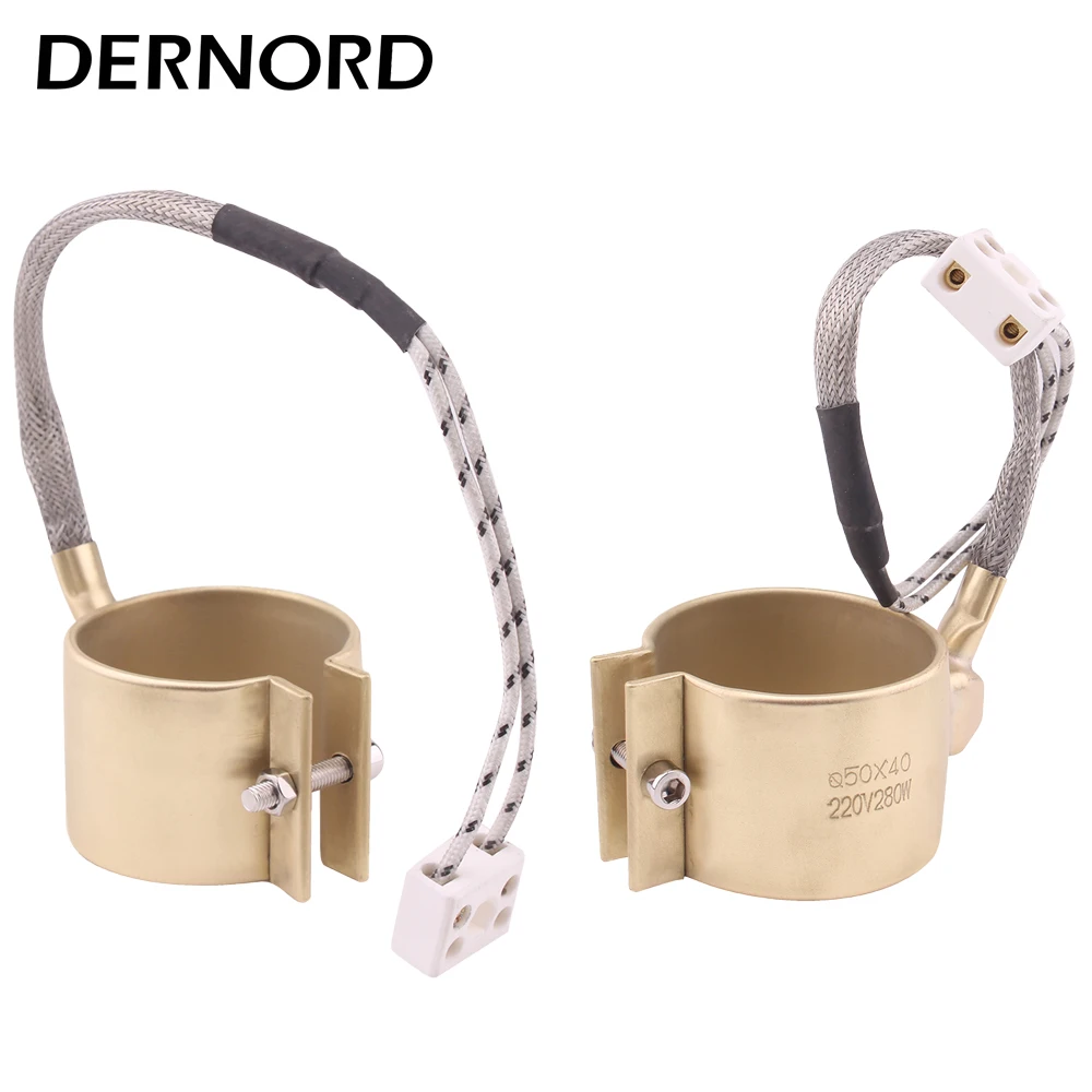 DERNORD 220v 280w / 130w 2pcs Electric Copper Barrel Brass Band Heater for Extruder