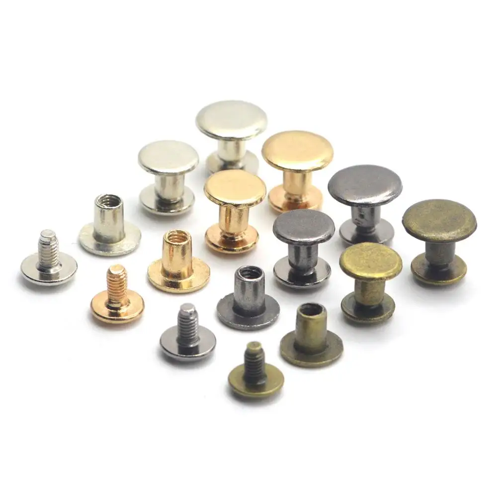 KALASO 20Sets Diameter 8.3mm/10mm Leathercraft Accessories Rivet Craft DIY Screws Fastening Studs Belt Decor