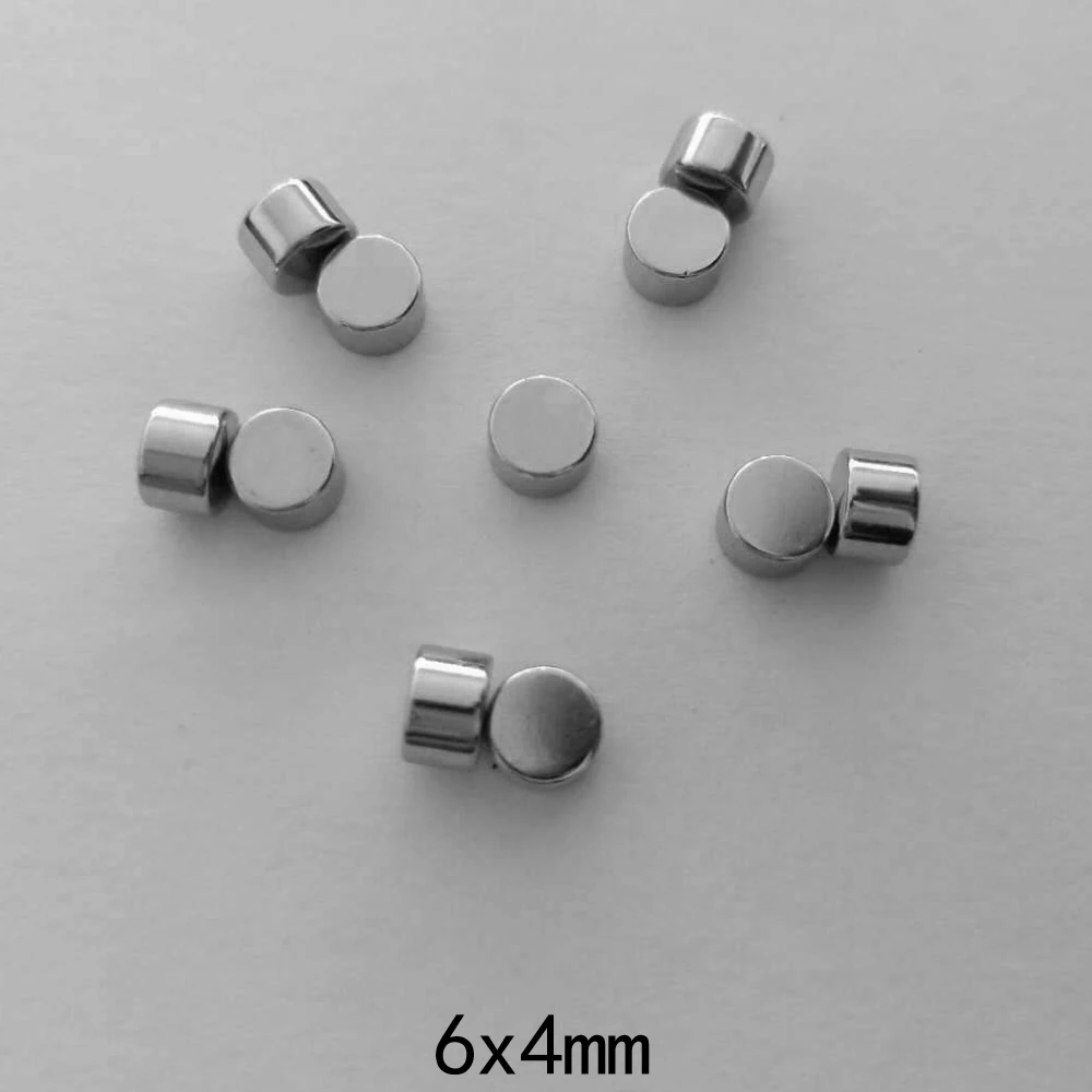 20~500pcs 6x4 Permanent  Magnet Small Round 6mmx4mm Neodymium Magnet disc 6x4mm Mini Strong Magnets sheet 6*4 electro magnetics