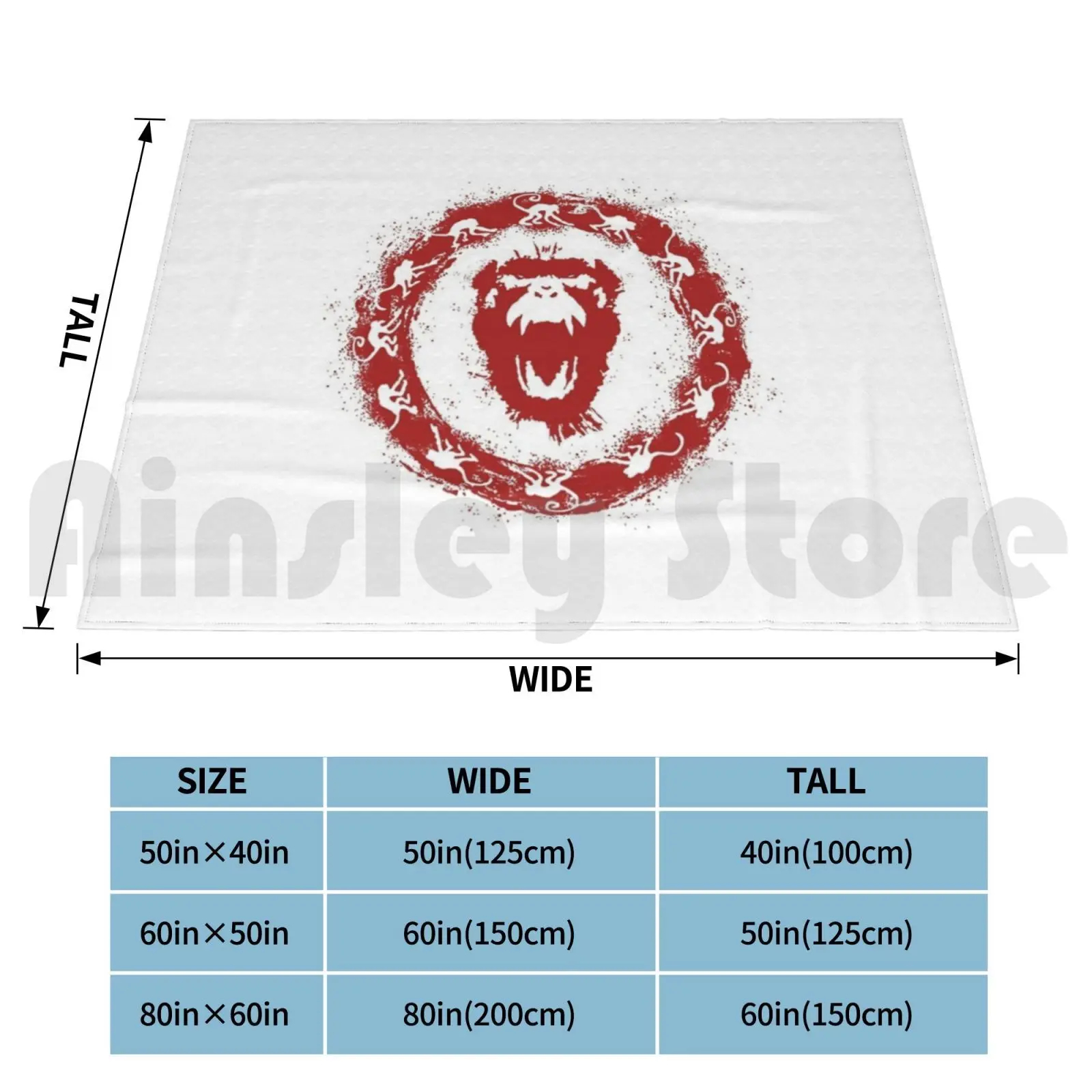 12 Monkeys Blanket Fashion Custom 3246 Monkey Stay Home