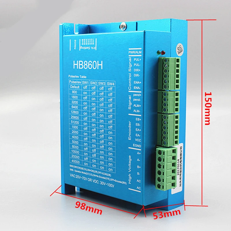 60 Комплект шагового двигателя с замкнутым контуром 60BH250-112B с энкодером + драйвер HB860H 8A 3N/3,5N/4N.m