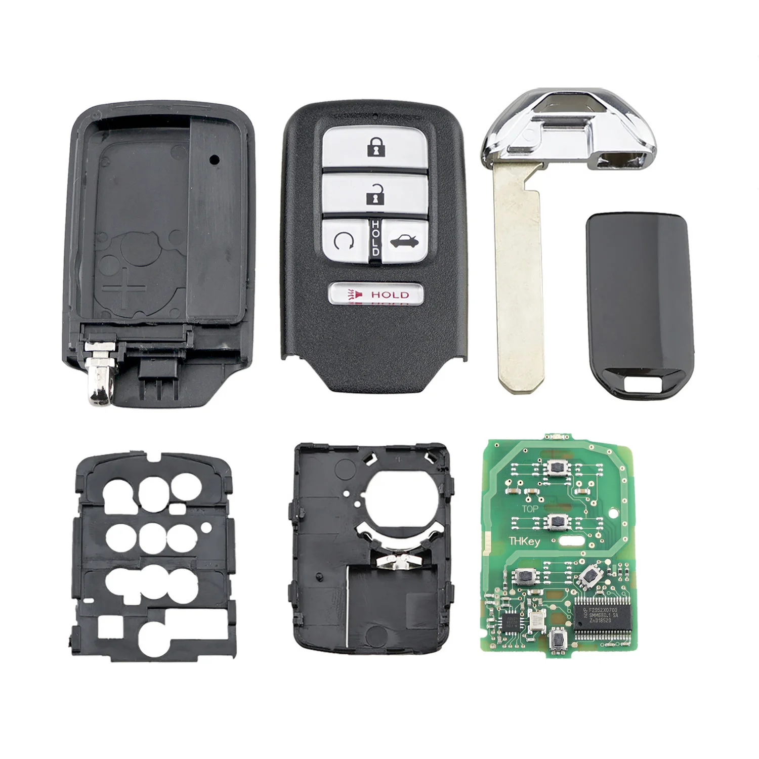 QWMEND CWTWB1G0090 Car Remote Key 4A Chip 433Mhz For Honda Accord 2018 2019 Smart Car Key 1788F-FWB1G0090 5 Buttons