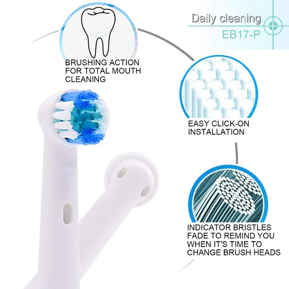 Toothbrush Heads for Oral B Electric Toothbrush 2 Model for Oral B Electric Advance/Pro Health/Triumph/3D Excel/Vitality